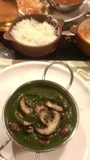 Saag mushroom  at Mumbai Masala in Mendoza