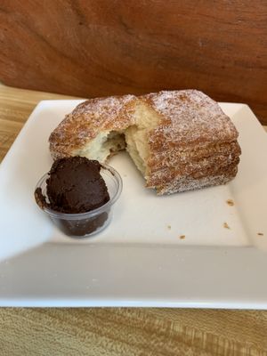 Cronut with chocolate ganache. 100% Vegan  at Vio Handcrafted Pastries in Vacaville