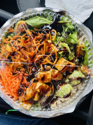 Chose the vegan bowl - added sweet potato curls and mushrooms  at Roll On In in Sevierville