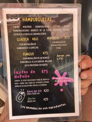 Menu  at Pez Vegano in Mexico City