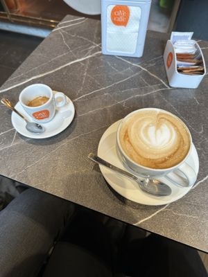 Espresso and cappuccino with soy milk  at Dolce Vita in Venice