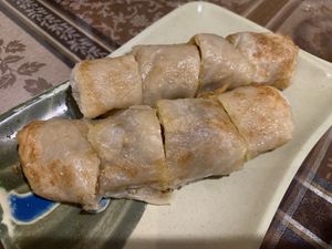 Fried paratha w/ yellow peas (we were told this was vegan even though it was listed as vegetarian on the menu). Yum! at Burma Garden in Bloomington