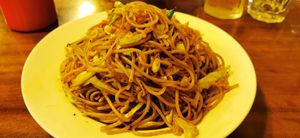 Vegetarian chow mein (accidentally vegan). The plate is actually deep too so the portion is even bigger than it looks! at Chulho - Town Hall in Sydney