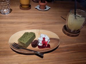 Matcha cake at Sai-Cafe in Himeji