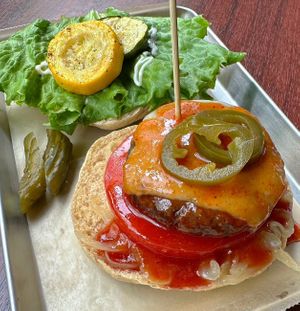 Spicy Jalapeño Burger   at Love For All in Kanazawa