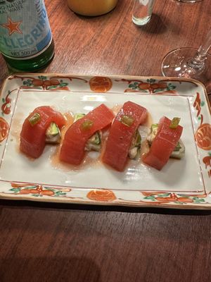 Vegan tuna with avocado and cucumber  at Love For All in Kanazawa