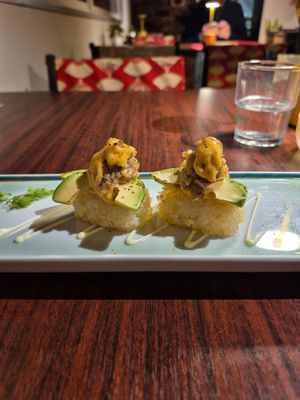 Spicy tuna sushi - incredible!!! at Love For All in Kanazawa