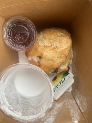 Scone with jam and vegan cream  at The Copper Kettle in Bamburgh