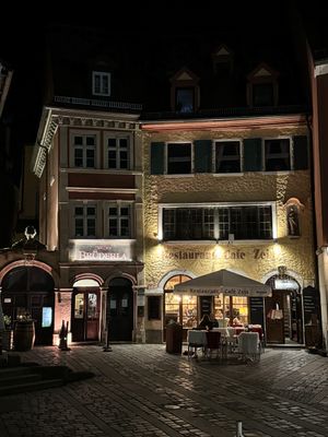 Outside evening view  at Restaurant Café Zeis in Bamberg