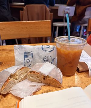 Vegan cream cheeze bagel  at The Lox Bagel Shop in Columbus