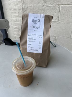 The cold brew with oatmilk was delightful    at The Lox Bagel Shop in Columbus