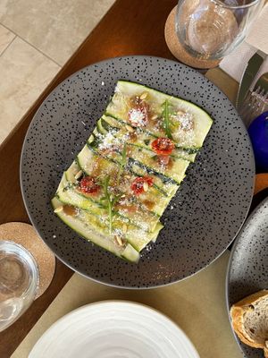 Carpaccio de calabacin at Baobab Soul Kitchen & Bar in Alicante