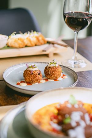 Croquetas de patata y puerro at Baobab Soul Kitchen & Bar in Alicante