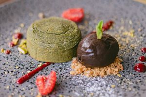 Volcán de pistacho at Baobab Soul Kitchen & Bar in Alicante