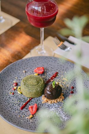 Volcán de pistacho at Baobab Soul Kitchen & Bar in Alicante