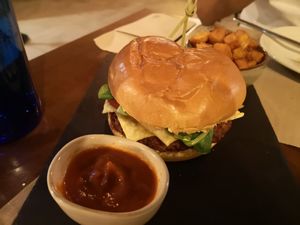 Rosti burger at Baobab Soul Kitchen & Bar in Alicante