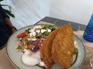 Eggplant milanesa at Baobab Soul Kitchen & Bar in Alicante