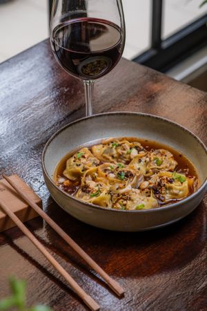 Wonton at Baobab Soul Kitchen & Bar in Alicante