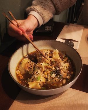 Wonton (vegetarian) at Baobab Soul Kitchen & Bar in Alicante