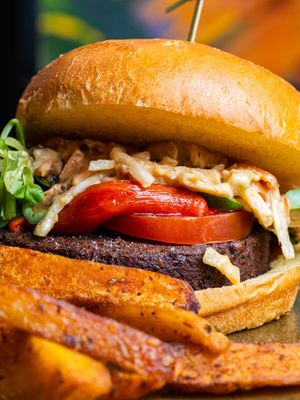 Falafel burguer at Baobab Soul Kitchen & Bar in Alicante