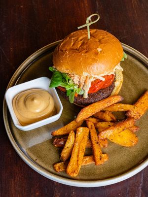 Falafel burguer at Baobab Soul Kitchen & Bar in Alicante