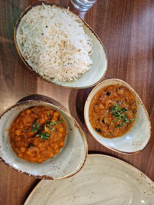 Apologies the lentil donuts are half eaten 🤣 at Banana Leaf - Swansea in Swansea