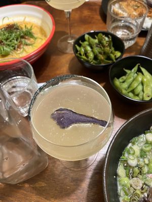 Drink, and in the background is another vegan ramen - Tantanmen made vegan if I remember correctly   at Ramen Dayo in Glasgow