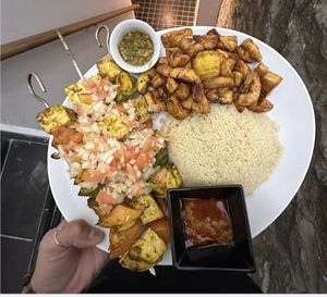 tofu brochettes   at Le Platana in Montreal