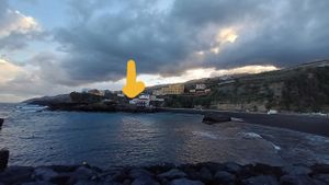 house viewed from the port wall at Casa del Mar in La Palma