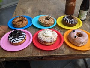 Some of the donut selection at Monaladona in Guadalajara