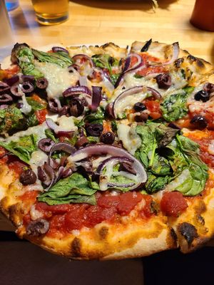 PCT pizza with vegan cheese at Glacier Public House in Government Camp