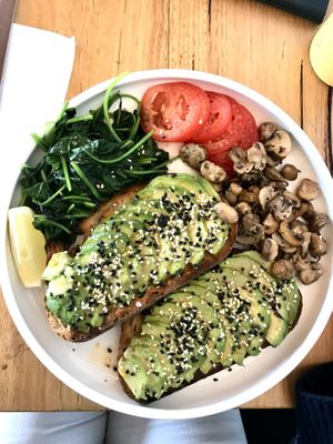 Avo toast with extras  at Cafe McKenzie in Randwick