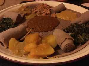 Vegan combo for two at Lucy Ethiopian Cafe in Boston