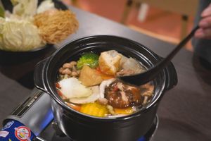 Vegetarian hotpot at Ethos Forest 有声林 in Bentong
