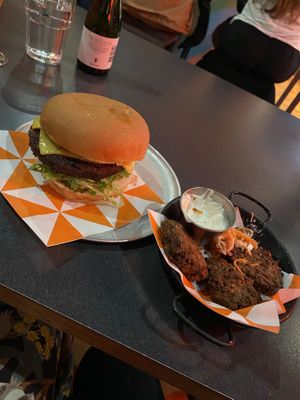 Veggie Bites & Vegan Burger  at Burger Liquor in Wellington