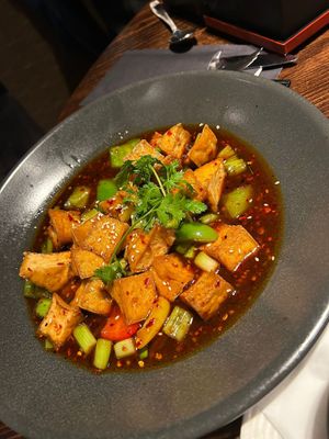 Maple chilli tofu at Fusion in Durham