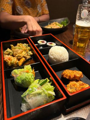 Healthy bento box at Fusion in Durham