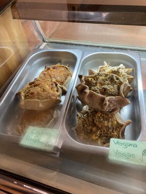 Vegetarian and vegan empanadas  at Banneton in El Chalten