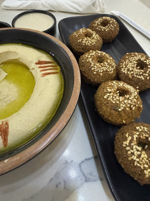 Falafel and hummus   at Basha Bakery & Restaurant in Freetown
