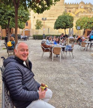 Happy face! Ice cream delight... at Heladería Bolas in Sevilla