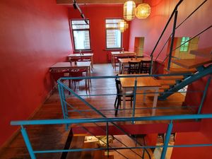 Upstairs at Bowls in Bruges