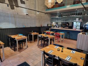 Downstairs, main room at Bowls in Bruges