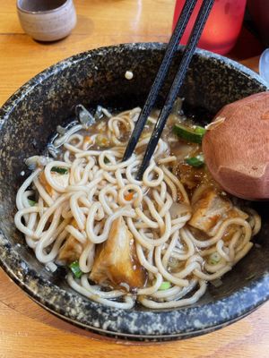 sweet soy noodle bowl. halfway done hehe  at Bowls in Bruges