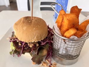 Thai Spicy Burger  at Juice Bar at ArtSplash Centre in Bridgetown