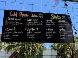 Juice menu  at Agave in La Crucecita