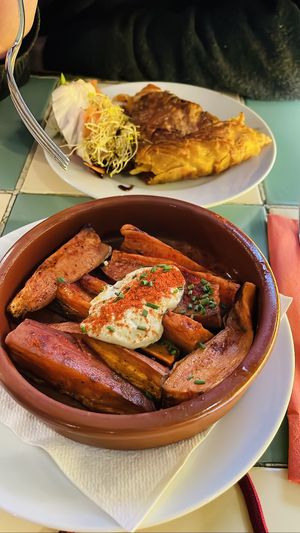 vegan sweet potato with Alioli  at La Cereria in Barcelona