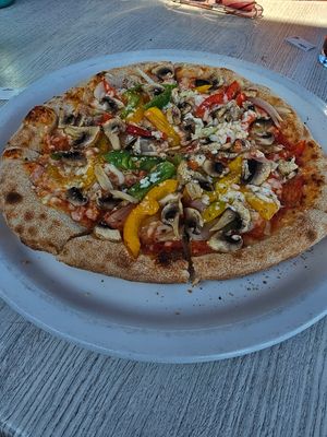 Vegan Verdure Pizza at The Lugger Inn in Penzance