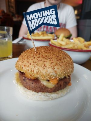 "Cheesy m&m" burger with "this isnt" bacon at Bread Meats Bread - North Bridge in Edinburgh