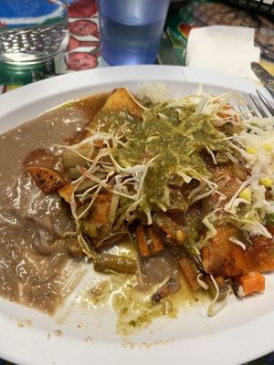 Carrot and potato enchiladas   at Tarascos in Denver