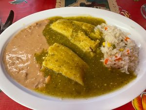 Corn Tamales with Salsa Verde  at Tarascos in Denver